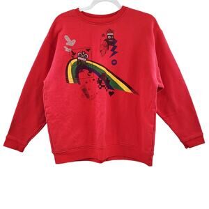 Oxbow King of Hearts & Rainbow Multicolored Crewneck Sweatshirt Junior’s Size 14